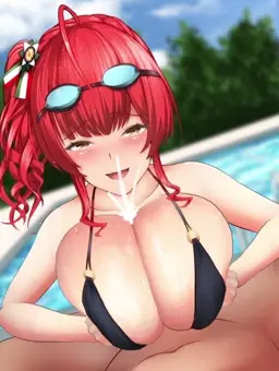 水着ザラに乳内射精