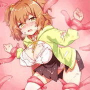 触手に捕まった女の子