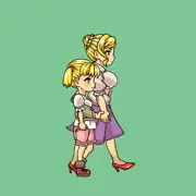 ゴブリンに襲われる親子