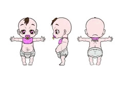 アヘ顔ペドオナホのペオナちゃん　3面図