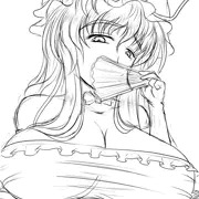 ゆかりんの扇子で口元を隠しながらスキマを使ったちんぽしゃぶり