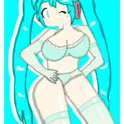 下着姿のミクちゃん