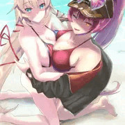 ★宝鐘マリン船長＆赤井はあとさん水着絵