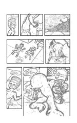 漫画「水泳部男女が裸でプールに入る話」２５ページ（下描き）