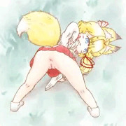 おしりを見せつけてドヤってくる看板娘