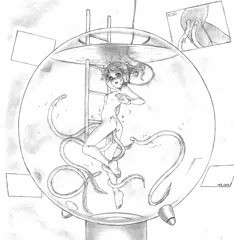 魚と戯れる少女