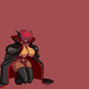 吸血鬼八つ橋（vampY）:しゃがみB（ボテ腹溢れ精液）