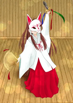 神楽を踊る巫女
