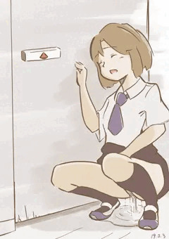 トイレの前でお漏らし