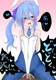 すいちゃんとプールエッチ❤バニー白パンスト青網タイツ六角❤