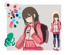看板娘　ラフ原案
