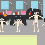 ママと娘たちの女湯での裸の付き合い入浴