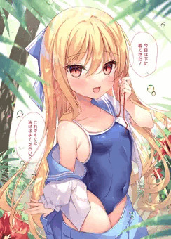 下にスク水で