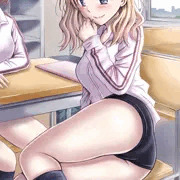 金色髪のあざとい系女子 (白ジャージ＋ブルマ)