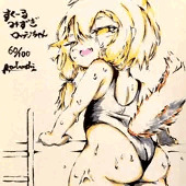 スクール水着姿のロッシちゃん