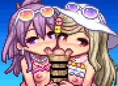 水着姫サーW皮フェラ