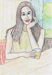 素敵な女性とアイスコーヒー