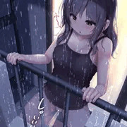 雨の夜にベランダからしちゃうお姉さん