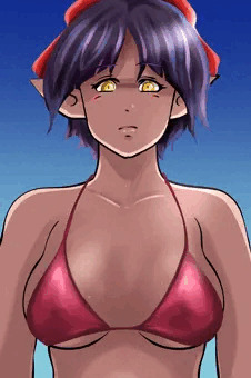 赤ビキニ姿の６期猫娘