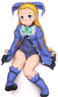 謎服お座りお嬢さん。