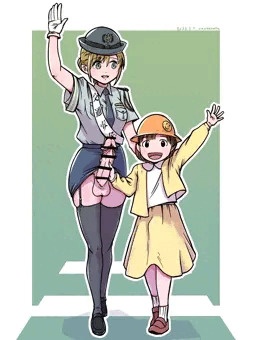 交通指導するふたなり婦警さん
