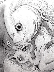 魚といちゃつく絵 