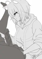 おかゆん アナルフィスト 線画