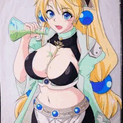 依頼された薬品をわざとおっぱいにこぼして気を引くマルローネ。