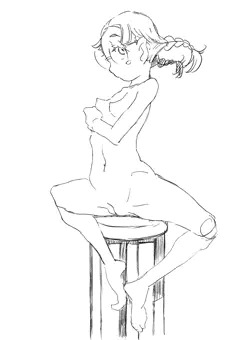 丸椅子と開脚福田。