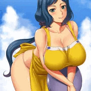 リン子さん、海の家のお手伝い。