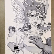 よるの落がき54 女戦士、勇者にパイ射されて喜ぶ