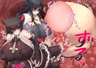 【リクエスト】苗床M男がボテ腹美少女を出産するイラスト集