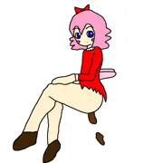 Ribbon Pooping In The White Background 