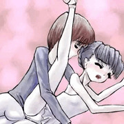 しっかり股間を拡げる床運動