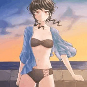 まだ暑いのでうちの子に水着を着てもらった