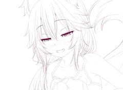 小さな玉藻の前にもにゅもにゅしてもらう日　線画