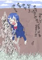 海未ちゃん、壁にハマる