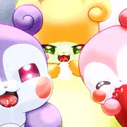 ツー、キー、ニコリの3人に弄ばれるヒートン