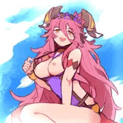 夏の日差しと不敵な笑顔【ぶっかけ差分あり】