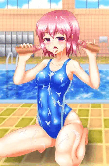 プールで手コキ
