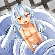 白蛇ラミア様に巻き付かれ犯される直前の光景