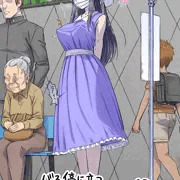 [宣伝]　バス停に立つワンピース美人