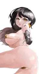 ちょっとだけメカバレしてる巨乳デカ尻マイクロビキニ娘