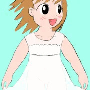 水浴び中の女児