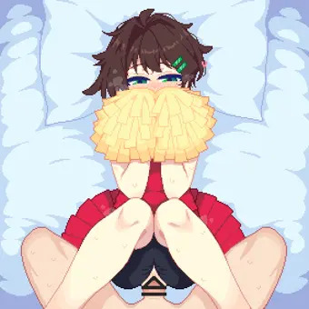 うちの子　チアコスポンポン持ち正常位
