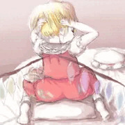 髪を縛るフランちゃん