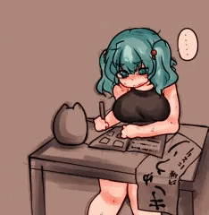 宿題をするにとり（リクエスト）
