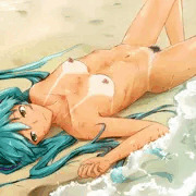 Cx0182 ミク 海辺イラストその１