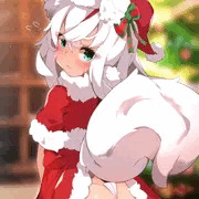 後ろに立つと怒るサンタ狐さん