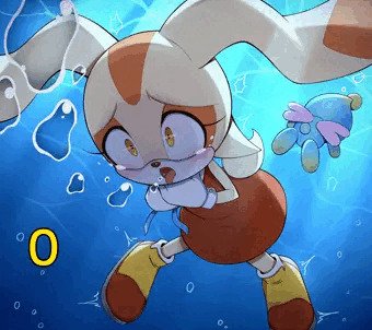 溺れるクリームちゃん